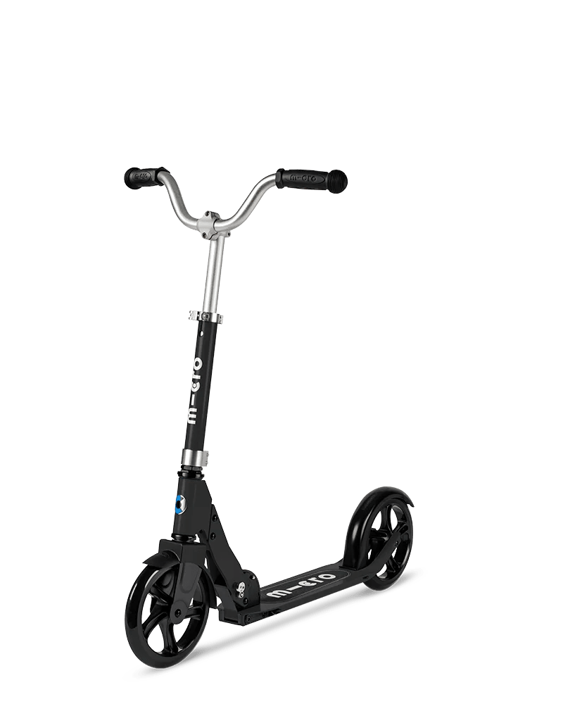 Micro Cruiser Black kick scooter with handlebar and front wheel