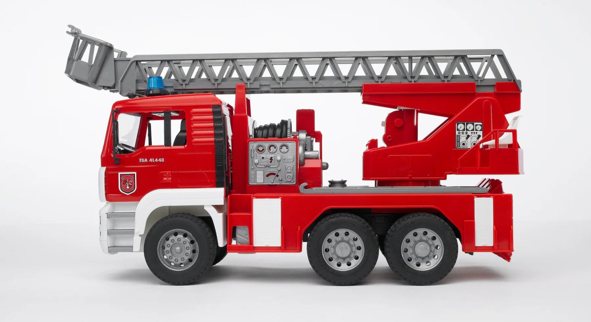 Man Tga Fire Engine With Ladder Water - Bruder - The Toy Store