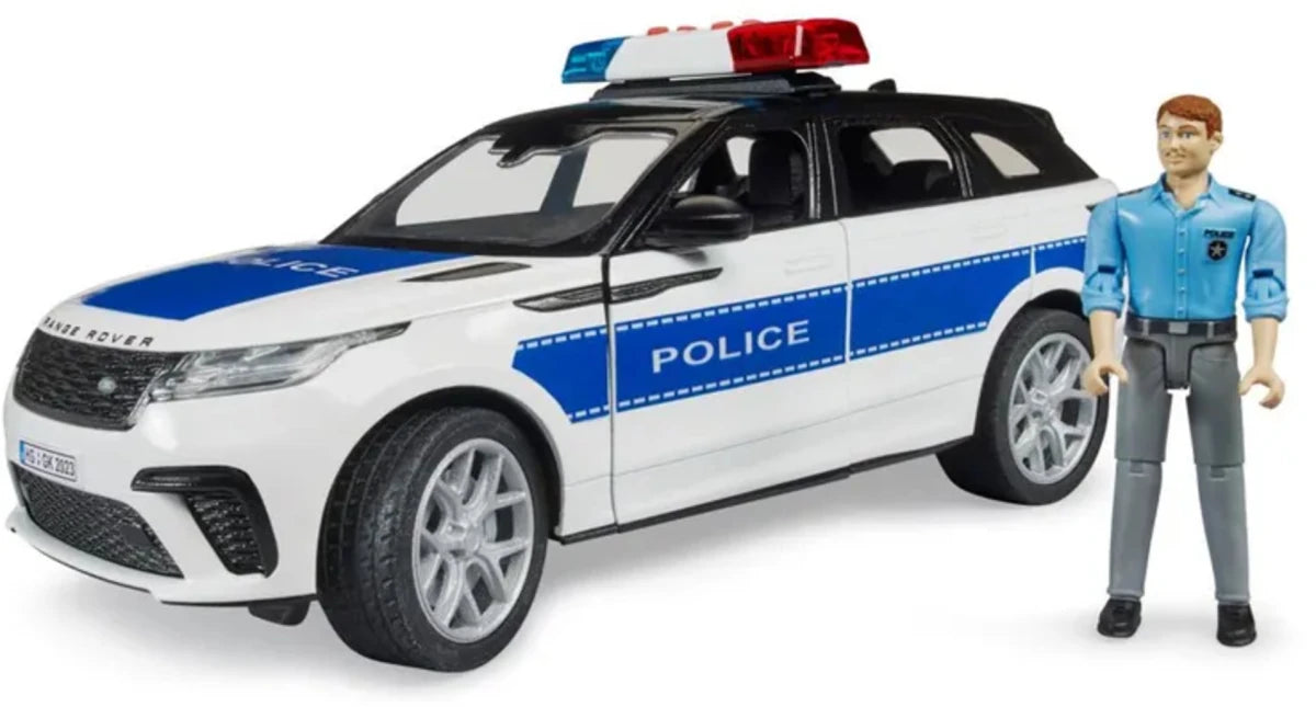 Polizeifahrzeug Range Rover, weiß/blau mit Blaulicht; inkl. Polizeifigur, 3/4 vorne