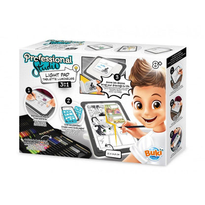 3-in-1 Creative Art Tablet, boîte avec écran lumineux et accessoires de dessin