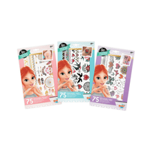 Colorful washable teen tattoo set, 75 temporary tattoo sheets with butterfly and floral designs