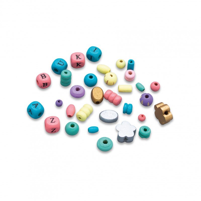 Box of Wooden Beads Colors - Buki France - The Toy Store