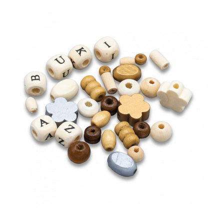 Box of Wooden Beads Natural - Buki France - The Toy Store