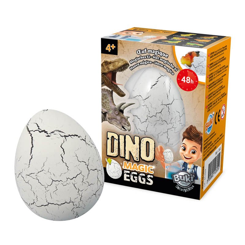 Dino Magic Eggs toy kit box with standalone cracked white egg