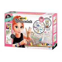 Pink Mega Bracelets craft kit box for teens with bead and bracelet making tools.