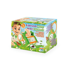 Insect Explorer science kit box with green insect viewer and butterfly illustrations