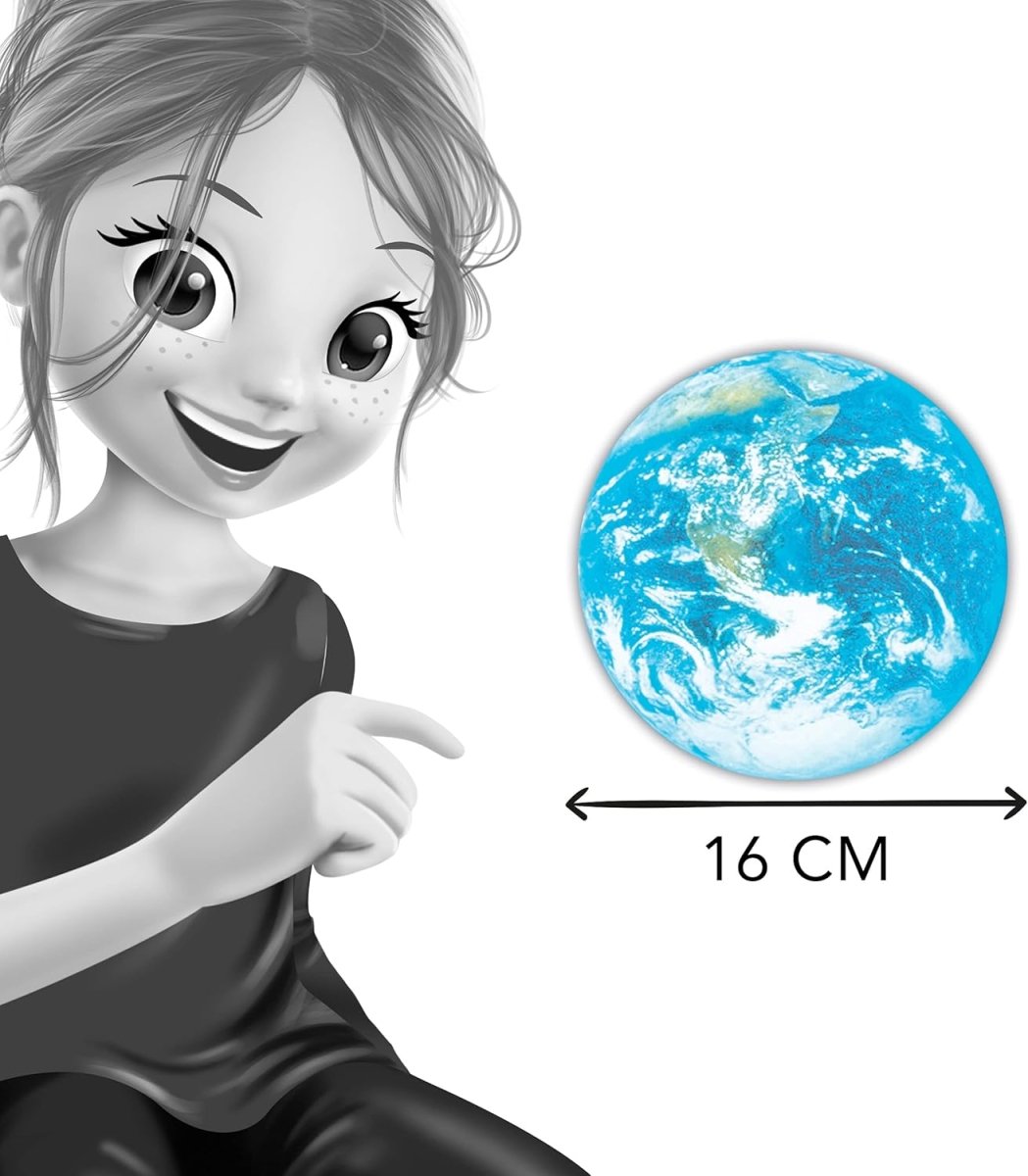 Self-adhesive blue Earth glow-in-dark sticker, 16 cm, cartoon child