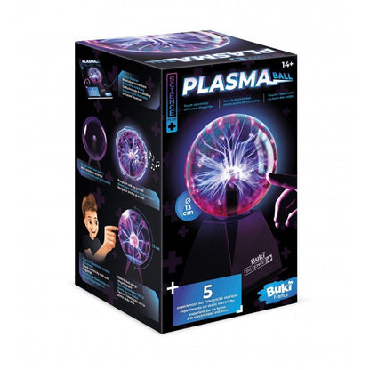 Buki Plasma Ball 13 cm toy, boxed set with glowing energy globe