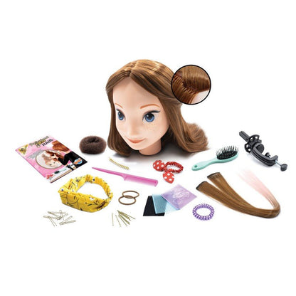 Professional Studio Hair doll head with brown hair plus styling tools and accessories