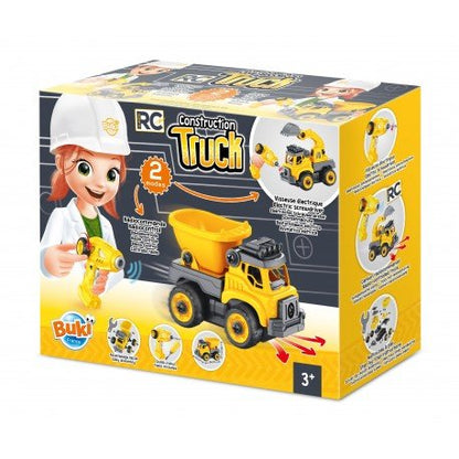 RC Construction Truck vehicle box with yellow RC building truck toy, Buki, age 3+