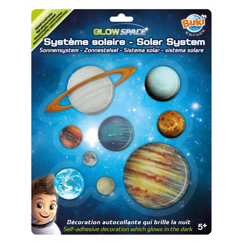 Solar system model kit box showing glow-in-the-dark planets