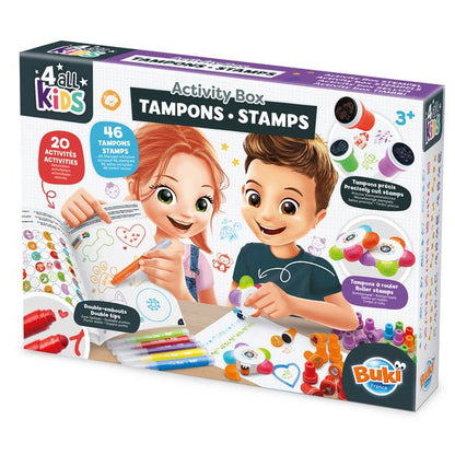 Stamp Fun Activity Box from Buki: activity box with stamps and ink rollers, 3+.
