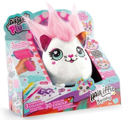 Airblush Hair iffic squishy Katze mit rosa Haar, aufblasbares Pinsel-Set