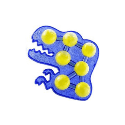 Blue fidget slime pop gel with embedded yellow ball bubbles