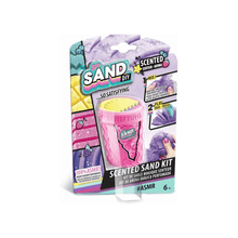 Scented sand DIY kit box with two colored sand varieties