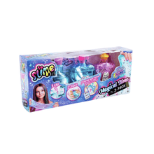Magical slime 3-pack DIY kit in colorful retail box, with three slime containers