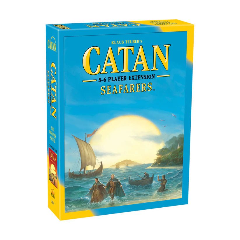 Catan Seafarers 5-6 player extension board game box with sail-and-sea artwork