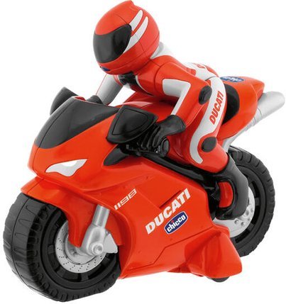 Chicco Ducati 1198 RC toy bike in bright orange with black details and large wheels