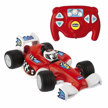 Chicco Tom RC Racing Car red race car with number 5 decals and white wheels, plus remote.