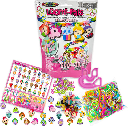 Fairy Loomi-Pals collectible charm bracelet kit package with 600 charms and 30 clips