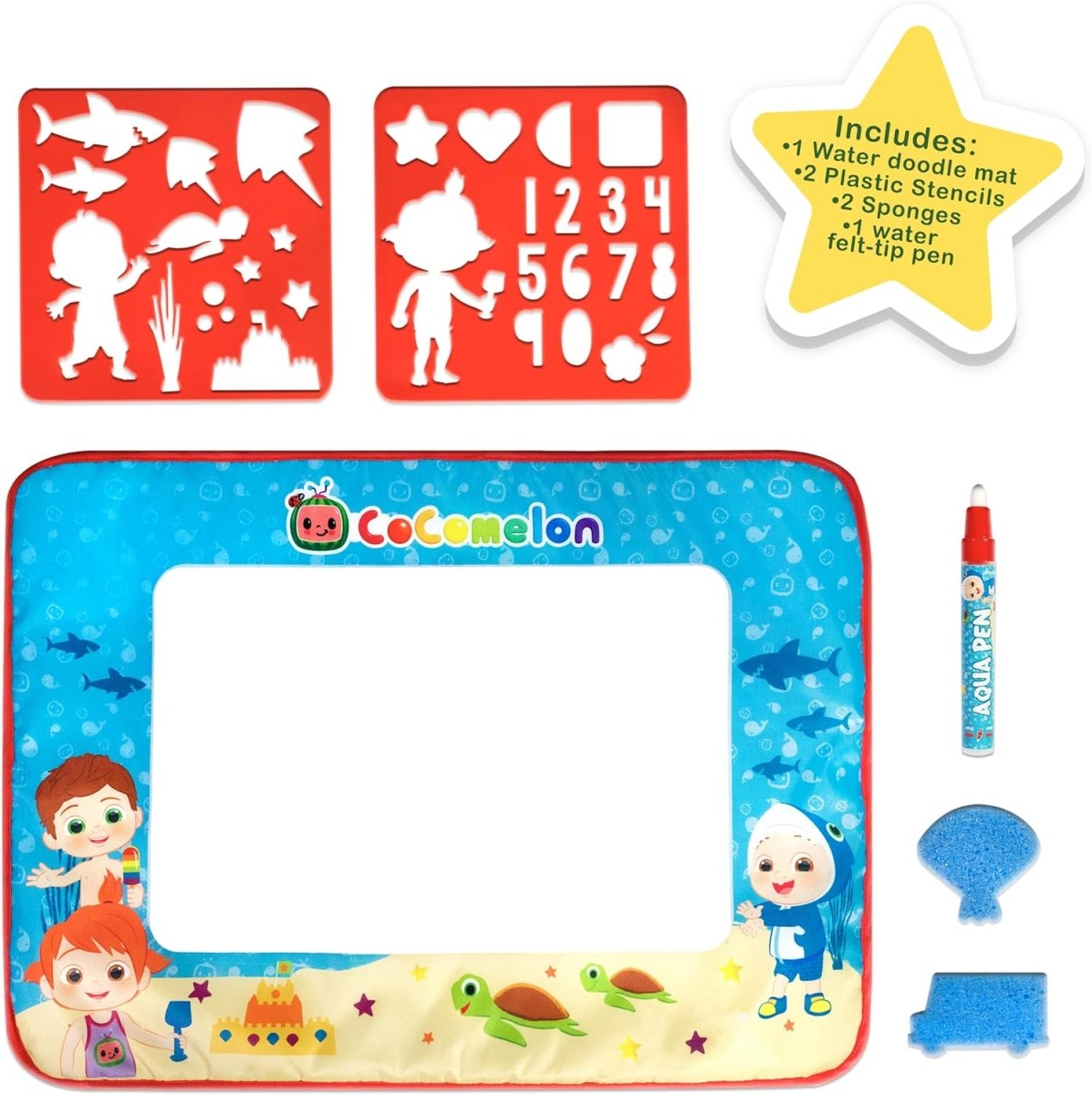 Aqua Mat With Stencils - Cocomelon - The Toy Store