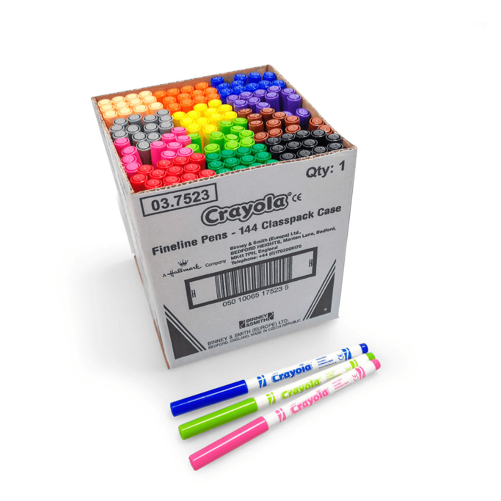 School Pack Felt - Tip Pens With Fine Point, 144 Pcs - Crayola - The Toy Store