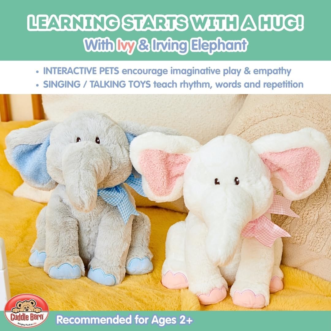 Cuddle Barn - Ivy The Elephant Plush - Cuddle Barn - pink - The Toy Store