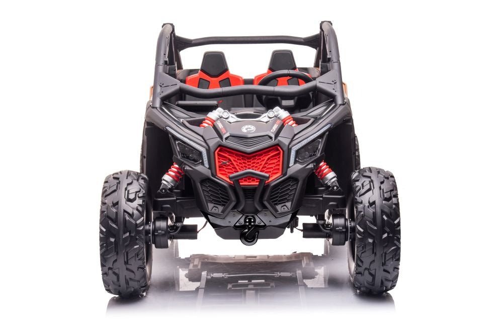 Licensed Can Am Maverick UTV-001 front view with red grille accents and front suspension shocks