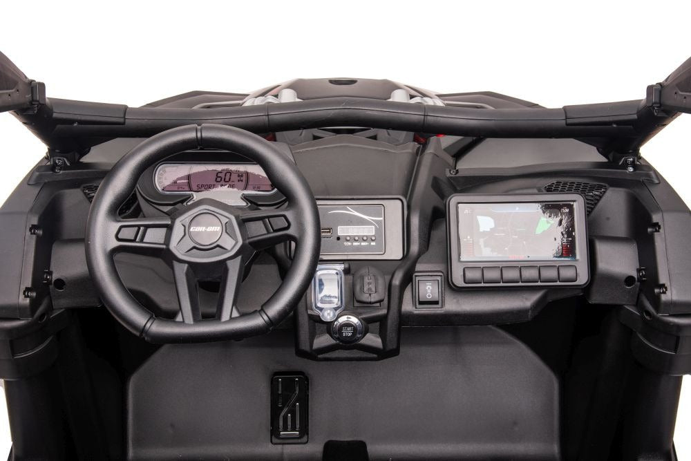 Licensed Can Am Maverick UTV-001 dashboard with steering wheel, digital display, and control buttons
