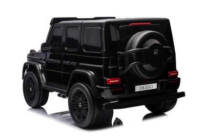 Licensed Mercedes AMG G63 toy car, rear three-quarter view with spare wheel and side exhaust