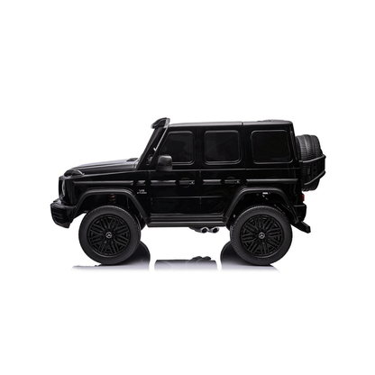 Licensed Mercedes AMG G63 toy car, side view with black wheels and tinted windows