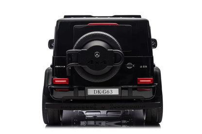 Licensed Mercedes AMG G63 toy car, rear view with spare wheel cover and red taillights
