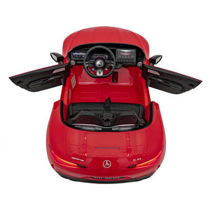 Licensed Mercedes SL63 ride-on car interior, steering wheel and dashboard with front seats
