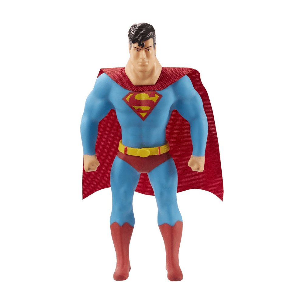 Superman mini stretch toy action figure in blue suit with red cape