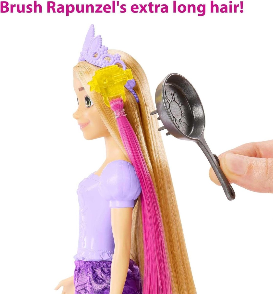 Princess Rapunzel Fashion Doll With 2 Color - Change Hair Extensions & 10 Hairsling - Pcs - Disney - The Toy Store