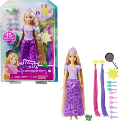 Princess Rapunzel Fashion Doll With 2 Color - Change Hair Extensions & 10 Hairsling - Pcs - Disney - The Toy Store