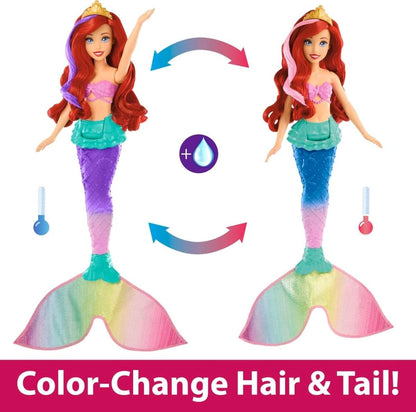 Princess Toys, Ariel Swimming Mermaid Fashion Doll With Color - Change Hair & Tail - Disney - The Toy Store