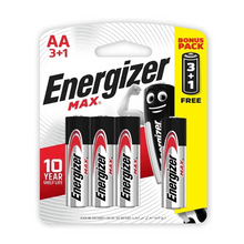 Energizer Max AA Batteries 3 + (1 Free) - Energizer - The Toy Store