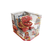Dragon Toy im Karton: roter Drache im Fenster