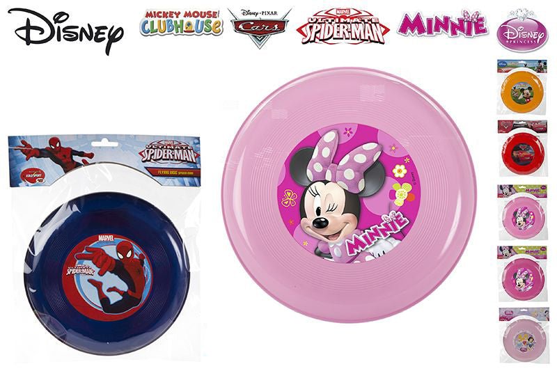 Pink Minnie Mouse flying saucer throw toy with printed character graphic