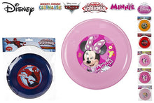 Pink Minnie Mouse flying saucer throw toy with printed character graphic