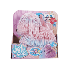 Jiggly Pets Puppy plush boxed, pink design with “Try me” press-head feature