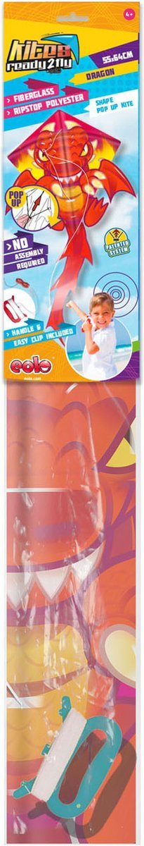 Kites Ready 2 Fly - Up Mini Nylon Kite Dragon - Eolo - The Toy Store