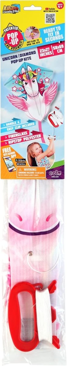 Ready To Fly Plastic Diamond Kite Unicorn - Eolo - The Toy Store