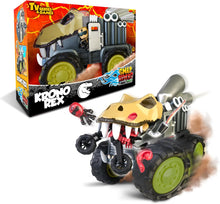 Krono Rex toy truck with retail box, yellow head with teeth and gray metallic parts