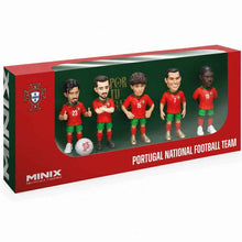 Portugal national football figures pack of 5, 7cm mini players in red jerseys in box