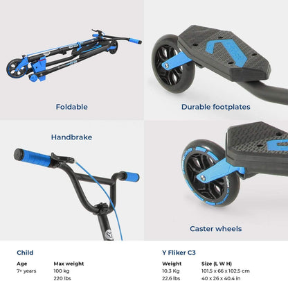 Yvolution Fliker Carver C3 Blue Scooter - Fliker - The Toy Store
