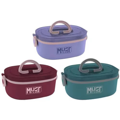 Lunch Box Must Team 750ml 2 in 1 Stainless Steel with fork-spoon 3 Colours