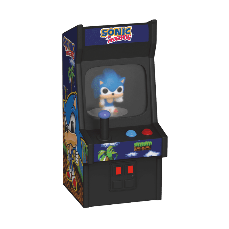 Arcade Sonic the Hedgehog mini arcade cabinet with screen and control buttons
