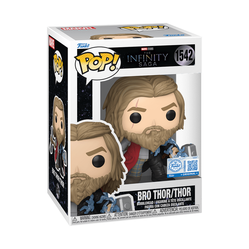 Funko Pop! Bro Thor/Thor figure box, Infinity Saga, bearded with blue armor
